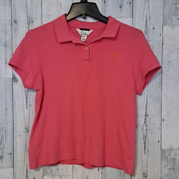 Lilly Pulitzer Tops - Lilly Pulitzer Polo Shirt Pink Medium